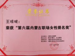 第六屆內(nèi)蒙古職場(chǎng)女性提名獎(jiǎng)